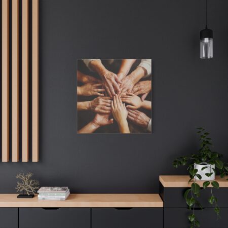 Family Unity Canvas Wall Art, Hand Art Print, Home Decor, Family Love Gift, Multigenerational Art, Heartwarming Decor - Image 4