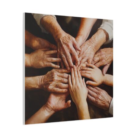 Family Unity Canvas Wall Art, Hand Art Print, Home Decor, Family Love Gift, Multigenerational Art, Heartwarming Decor - Image 2