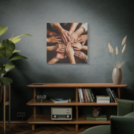 Family Unity Canvas Wall Art, Hand Art Print, Home Decor, Family Love Gift, Multigenerational Art, Heartwarming Decor - Image 5