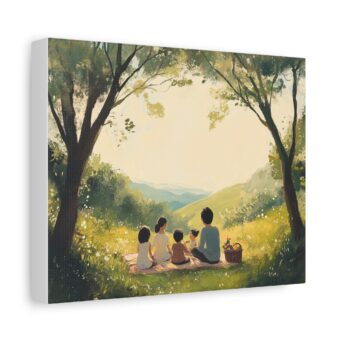 Serene Family Canvas Art, Family Wall Decor, Nature Artwork, Home Gallery, Gift for Parents, Personalized Home Decor